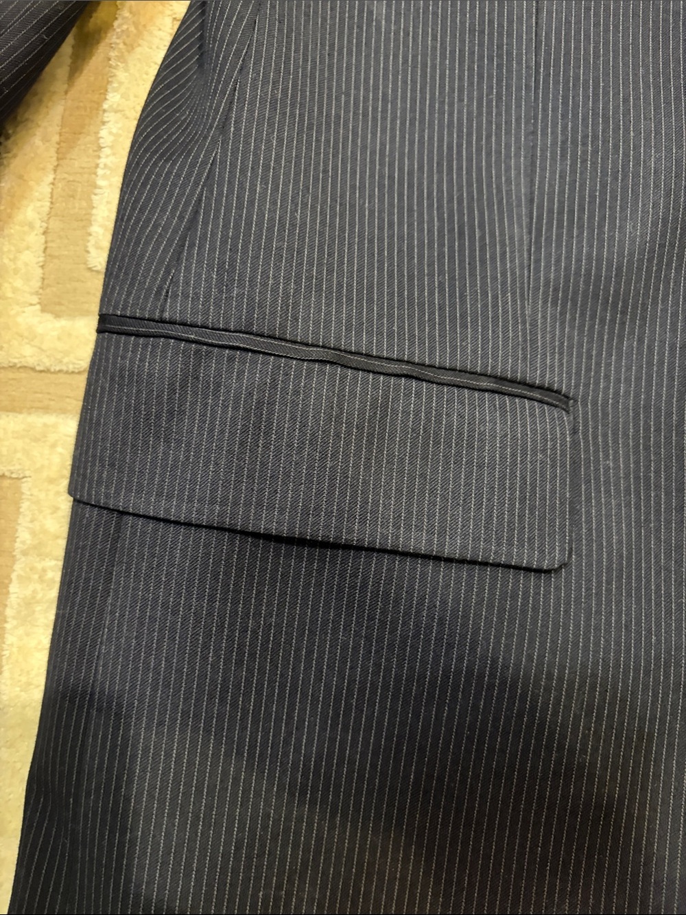 Calvin Klein Navy Pinstripe Two-Button Suit Jacket - Picture 6 of 6
